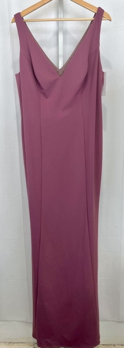 NWT KATIE MAY LA Mischka Dress Stretch Pebble Crepe Maxi Mauve Bridesmaid 18W